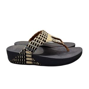 Fitflop Blue and White LuLu Thing Sandals